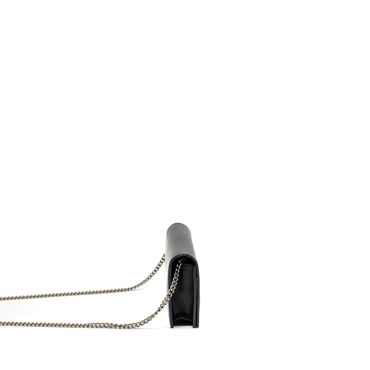 Gucci flap wallet on chain calfskin black