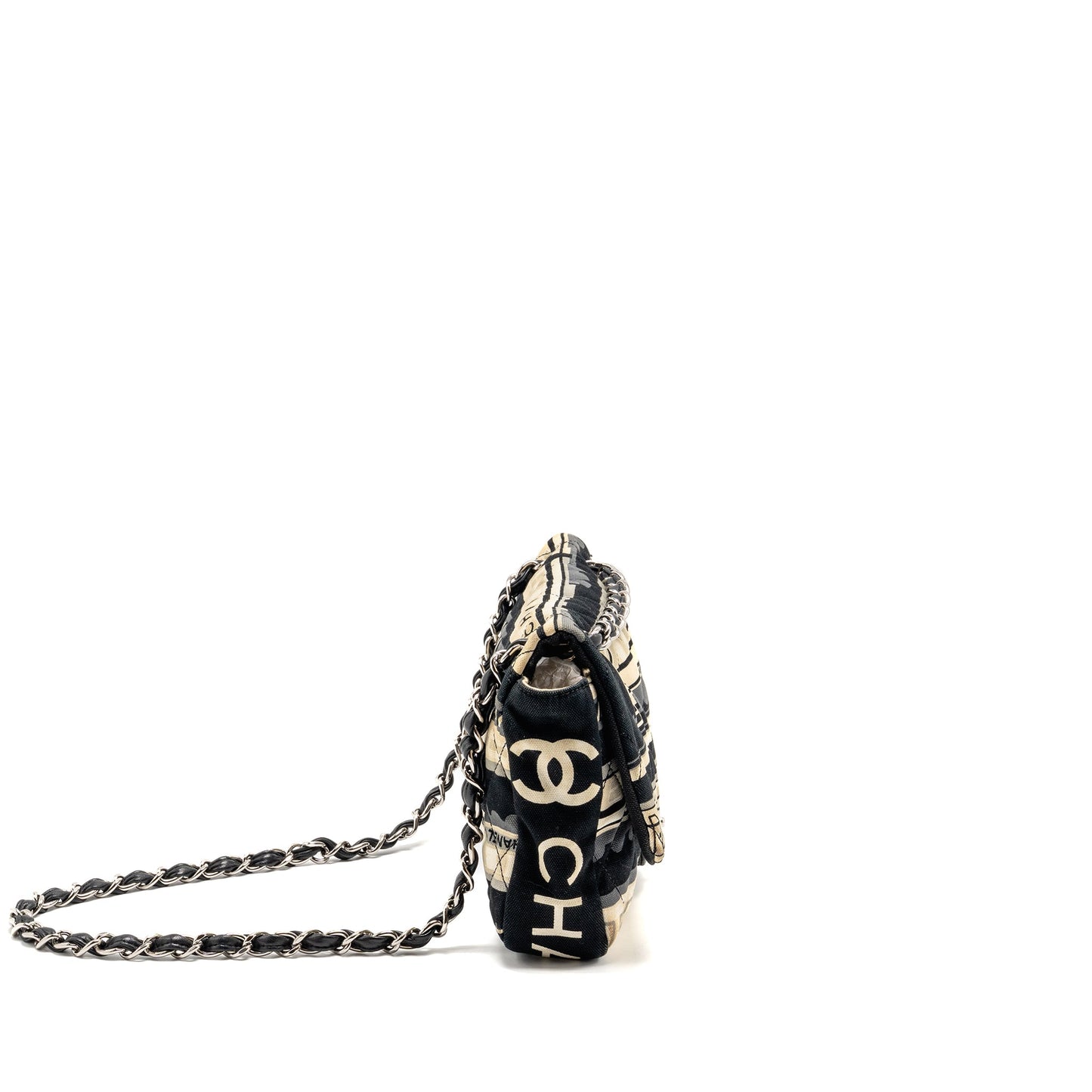 Chanel Le Train Flap Bag Fabric Multicolour SHW