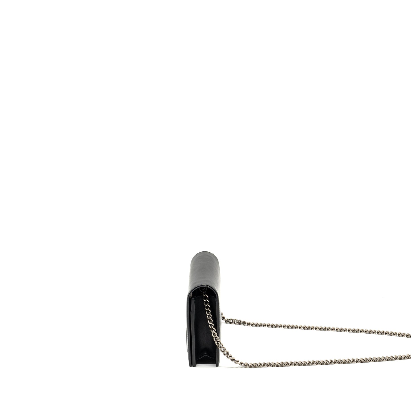 Gucci flap wallet on chain calfskin black