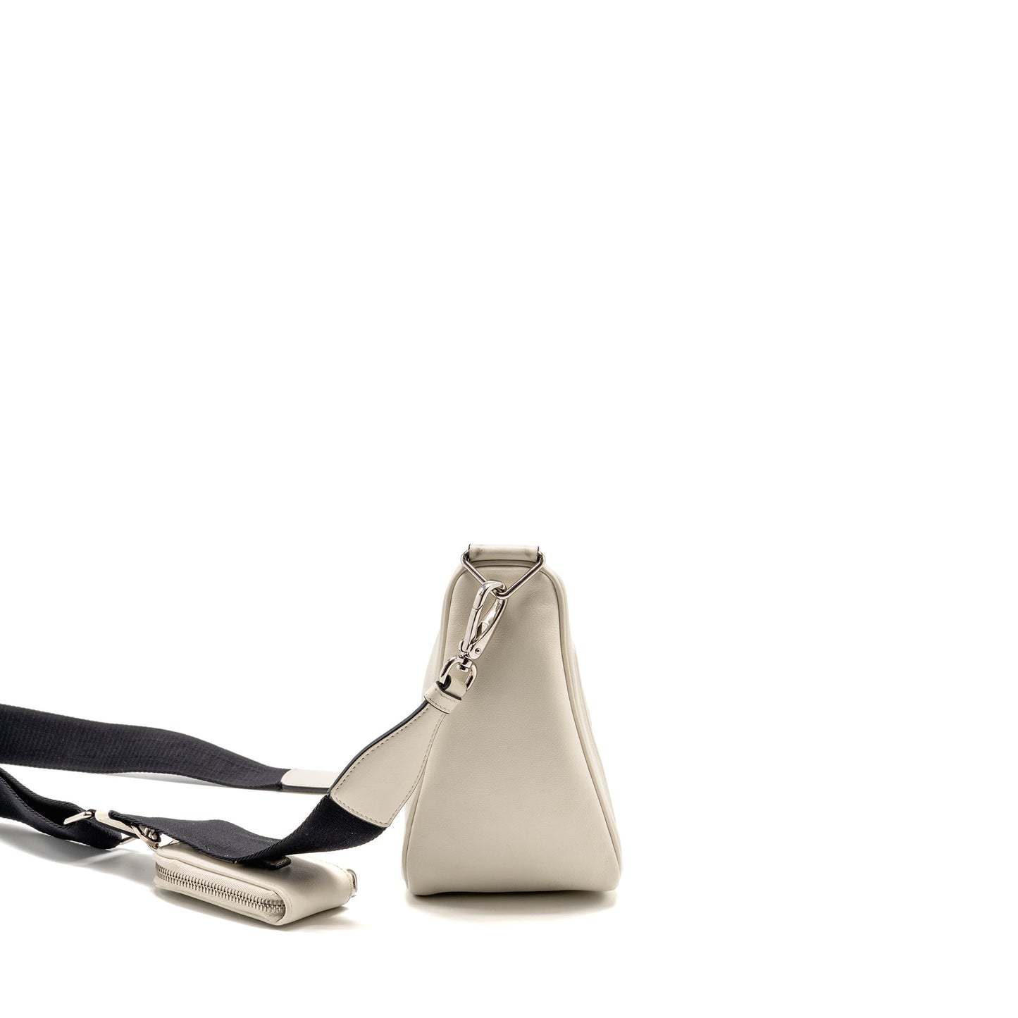 Prada Triangle Mini Purse Leather White