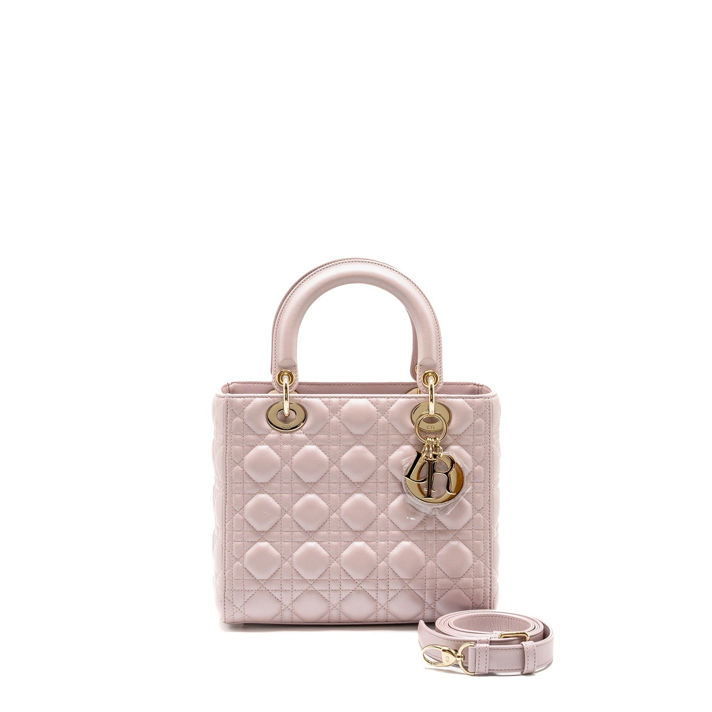 Dior Medium Lady Dior Lambskin Iridescent Pink