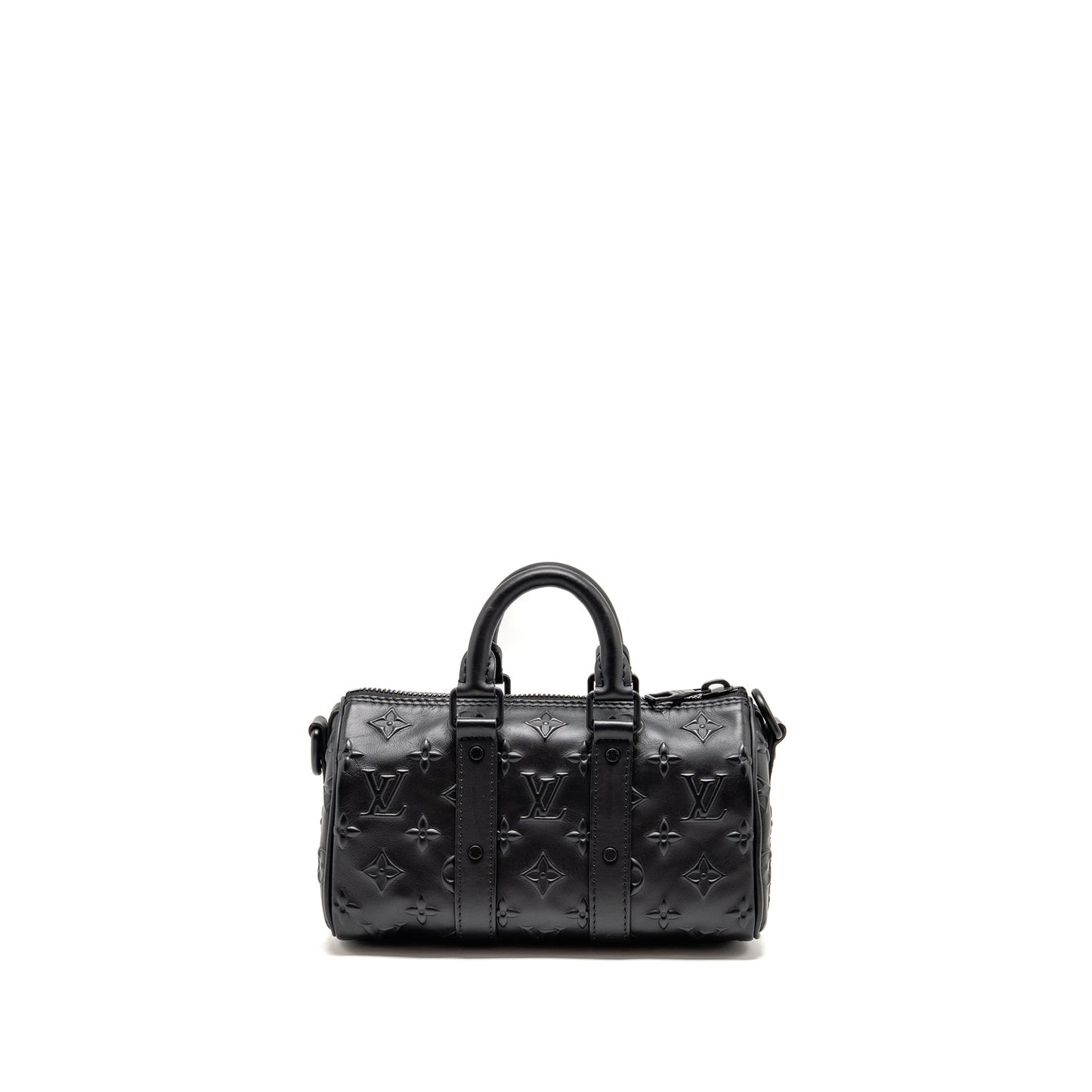 Louis Vuitton Keepall Monogram Seal Cowhide Leather So Black