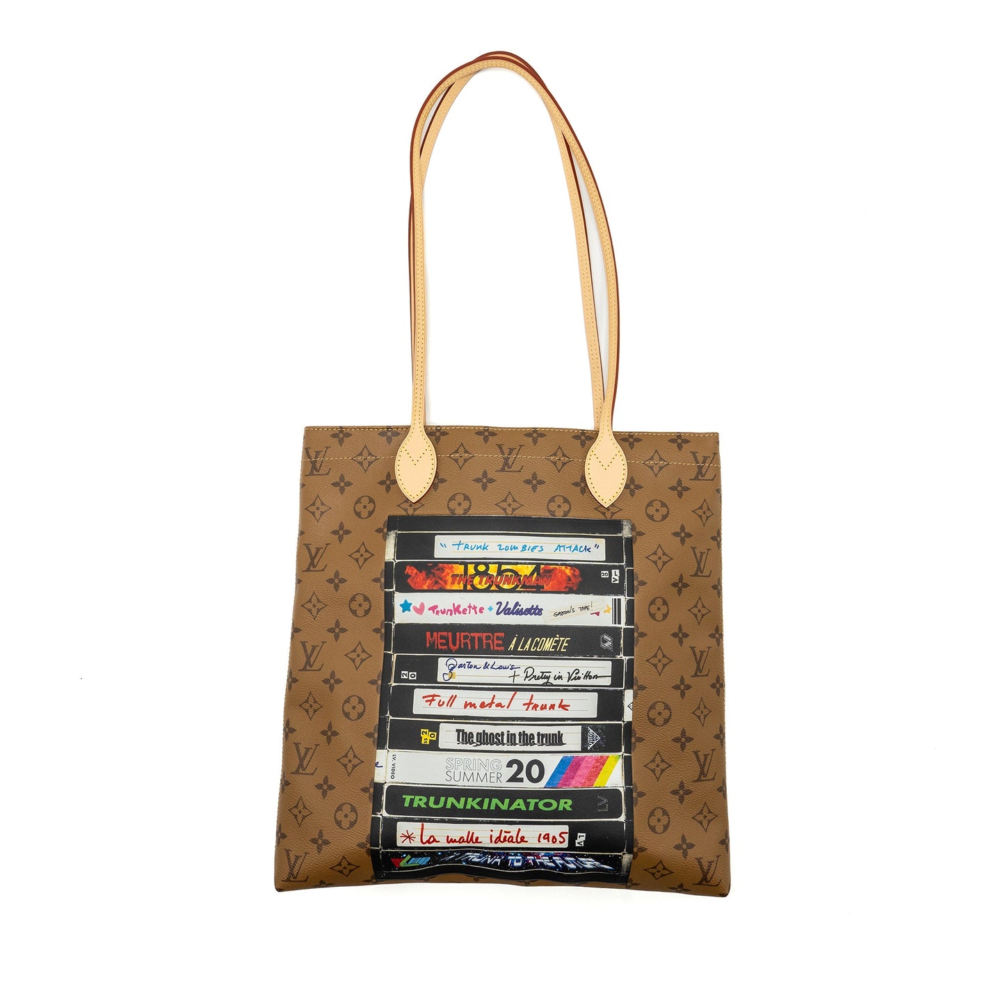 Louis Vuitton carry it tote monogram reverse canvas with print
