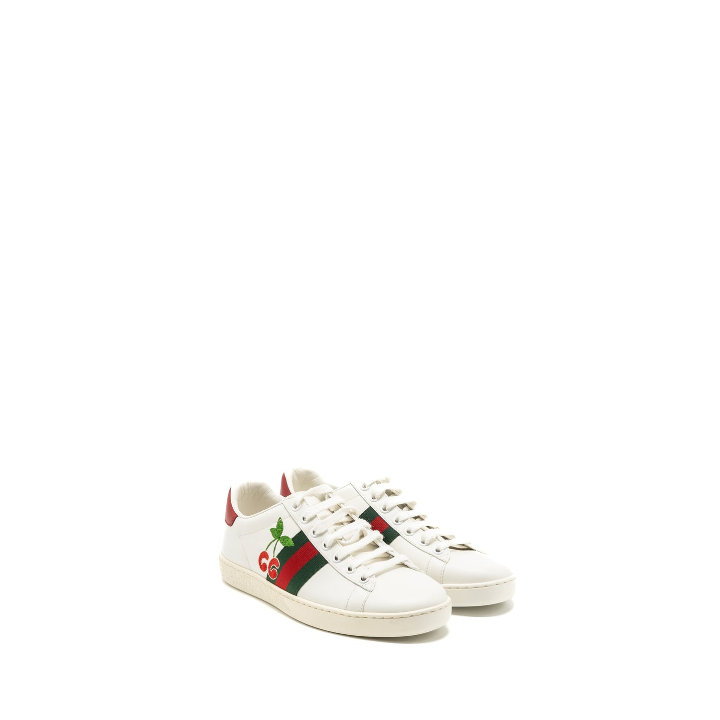 Gucci size 36 leather sneakers with cherry print white multicolour