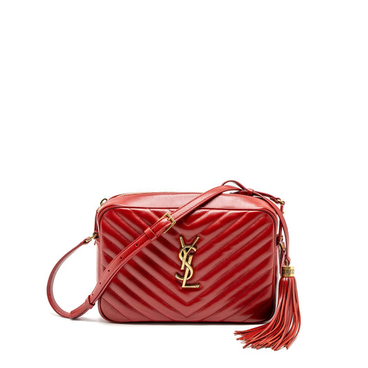 Saint Laurent Lou Camera Purse Calfskin Red