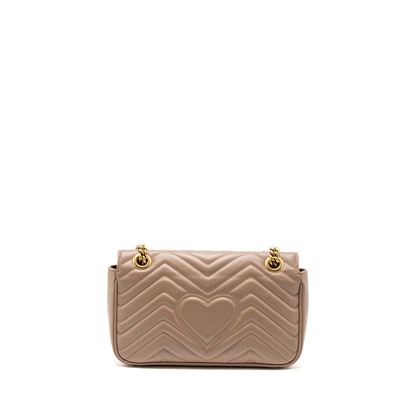 Gucci Small Marmont Purse Calfskin Beige Brushed