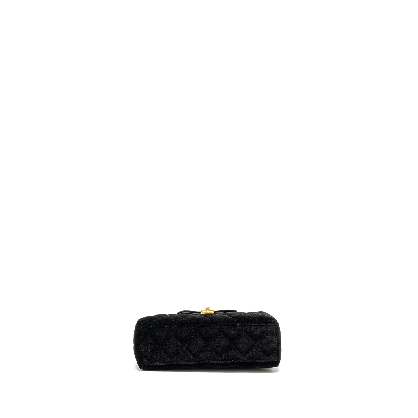 Chanel 24a Mini Shopping Tote/Mini Kelly Velvet Black GHW (microchip)