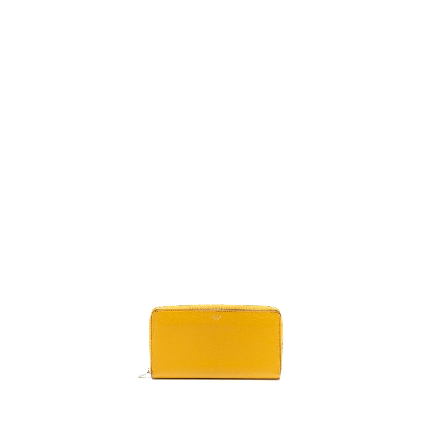 Luxury CELINE zip long wallet calfskin yellow