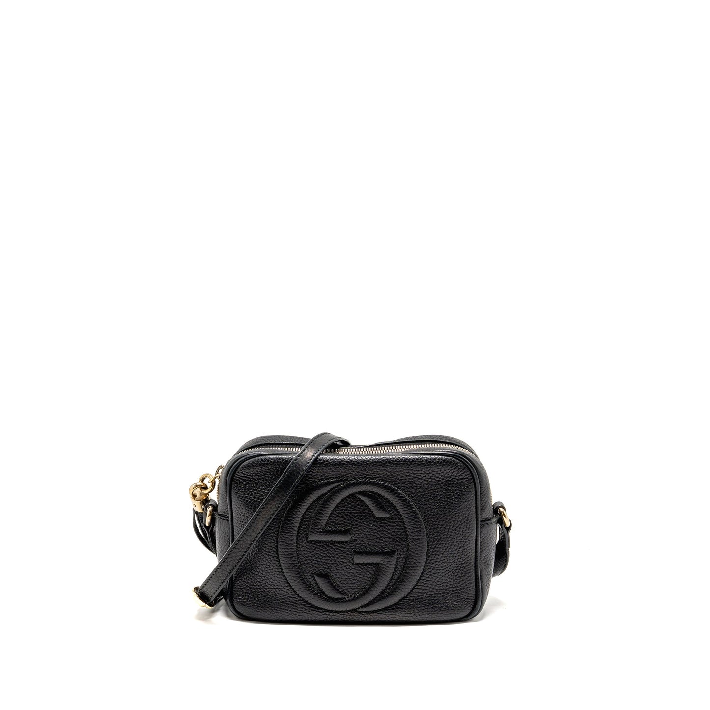 GUCCI Soho Disco Camera Crossbody Purse Calfskin Black