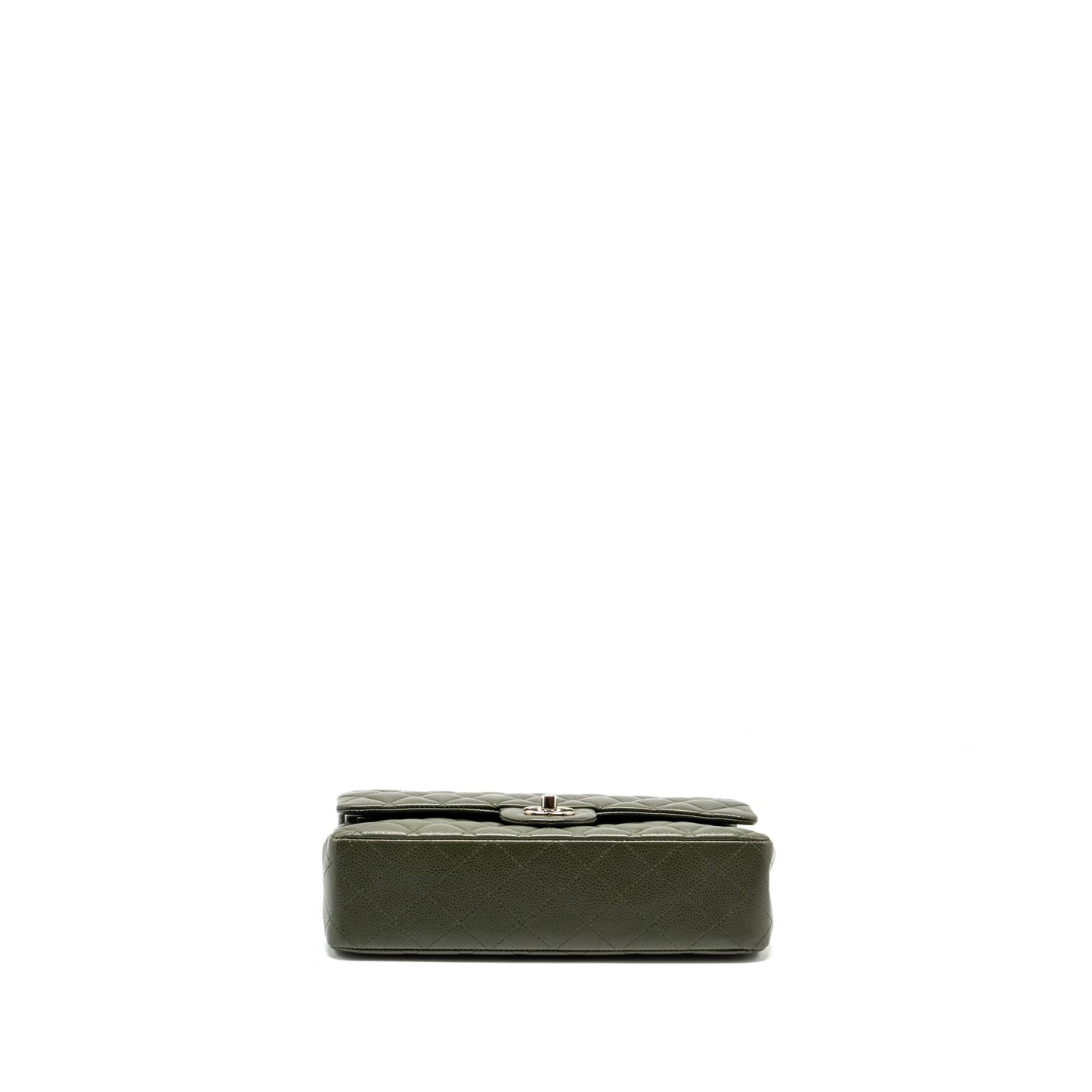 Chanel Medium Classic Double Flap Bag Caviar Olive Green SHW
