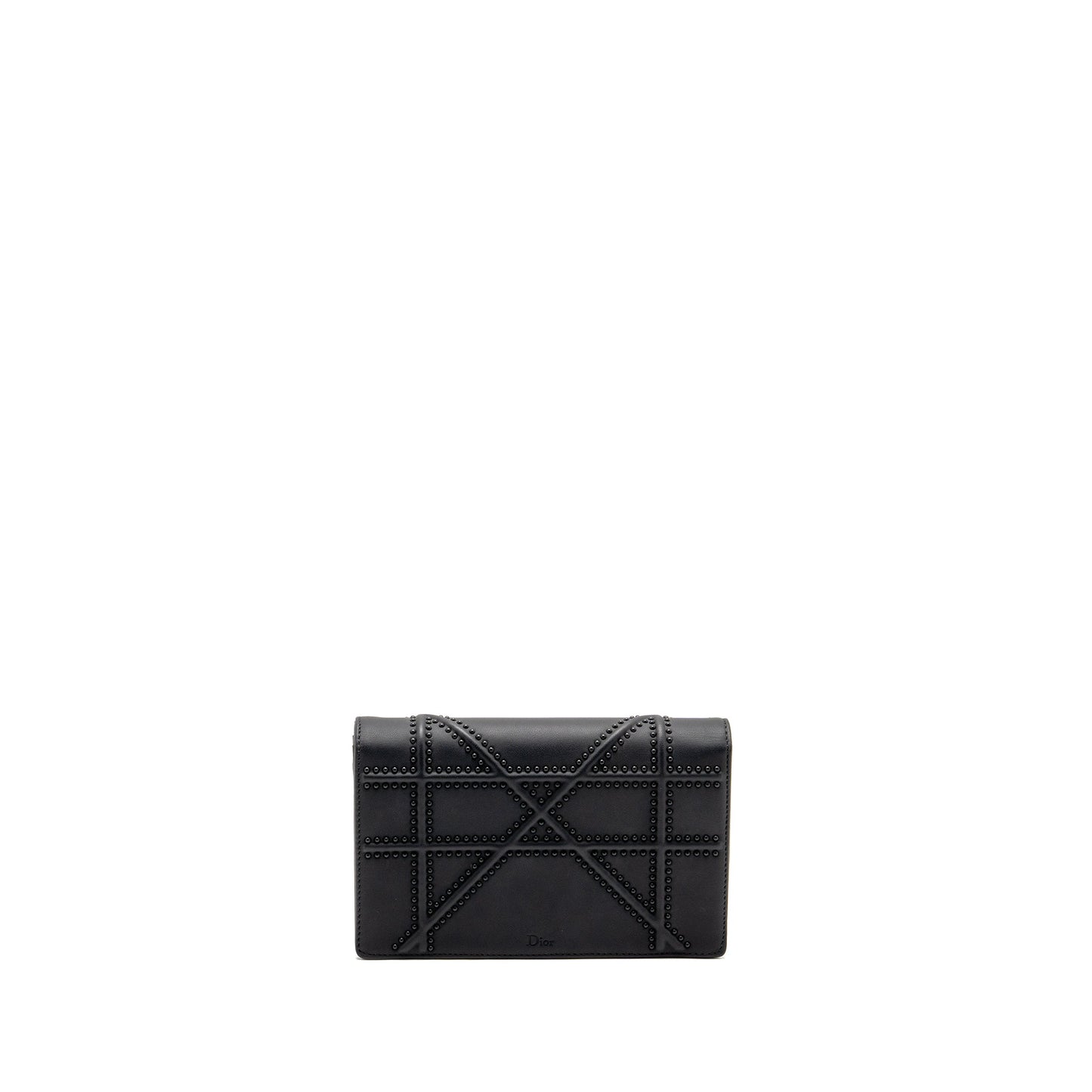 Dior Studded Diorama Wallet on Chain Leather So Black