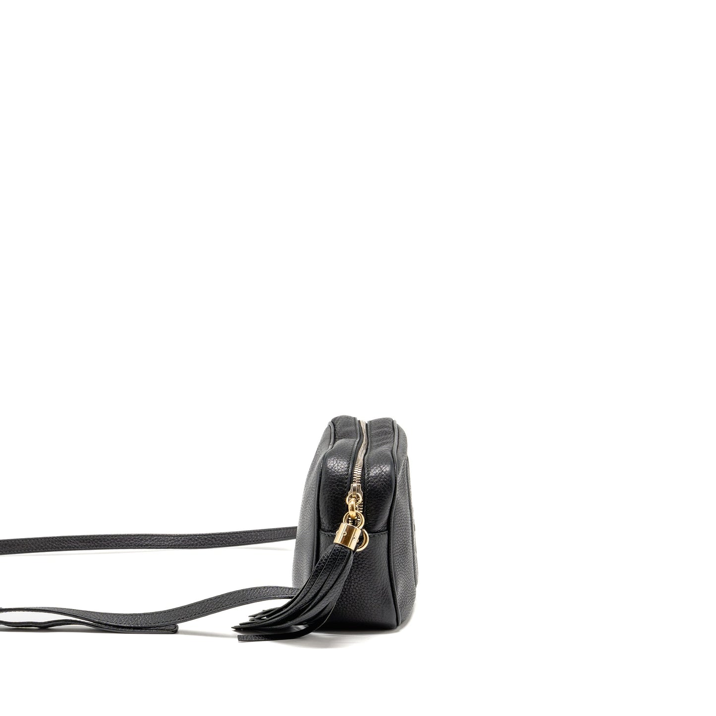 GUCCI Soho Disco Camera Crossbody Purse Calfskin Black