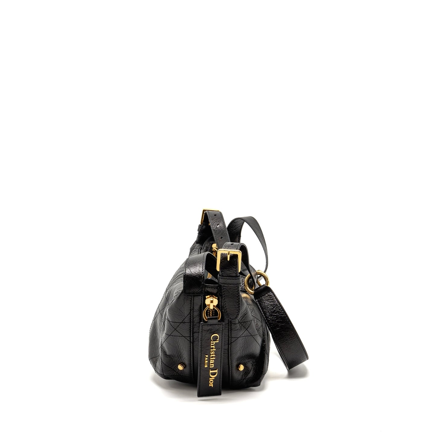 Dior Small D-Journey Purse Crinkled Calfskin Black