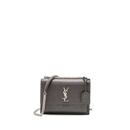 Saint Laurent/ Medium Sunset Purse Calfskin Grey