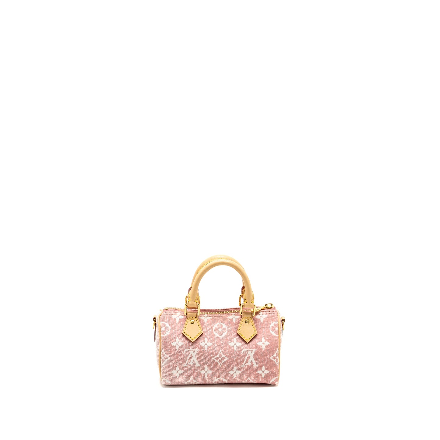 LOUIS VUITTON Nano Speedy Monogram Jacquard Denim Rose