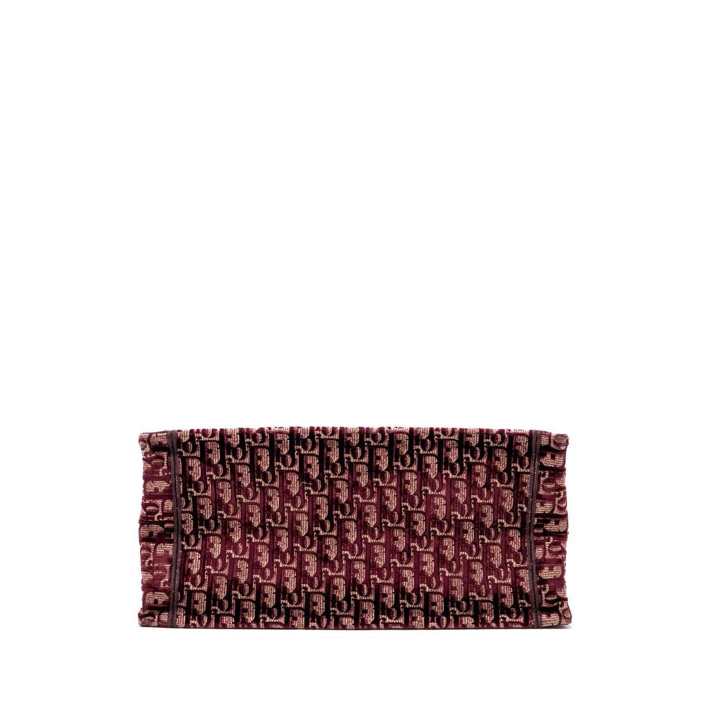 Dior Medium Book Tote Oblique Embroidery Velvet/ Canvas Dark Red
