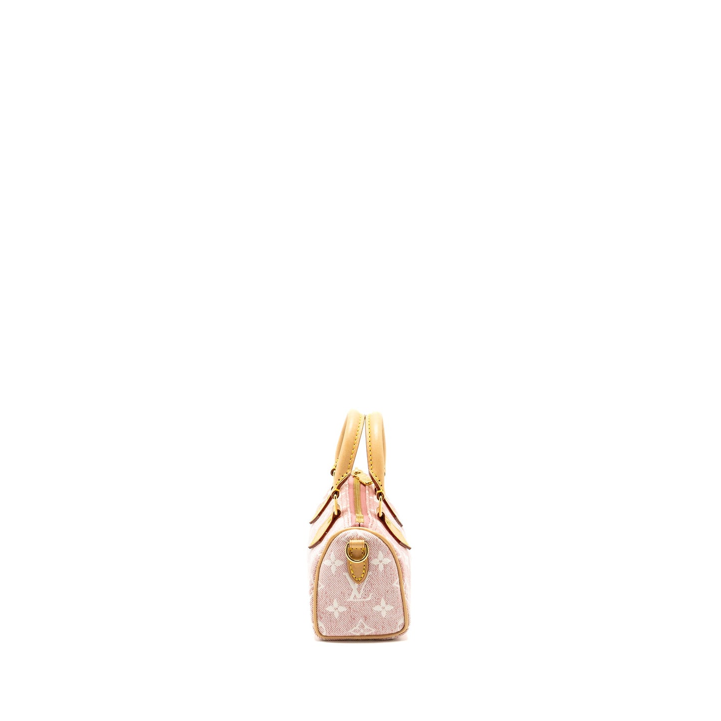 LOUIS VUITTON Nano Speedy Monogram Jacquard Denim Rose