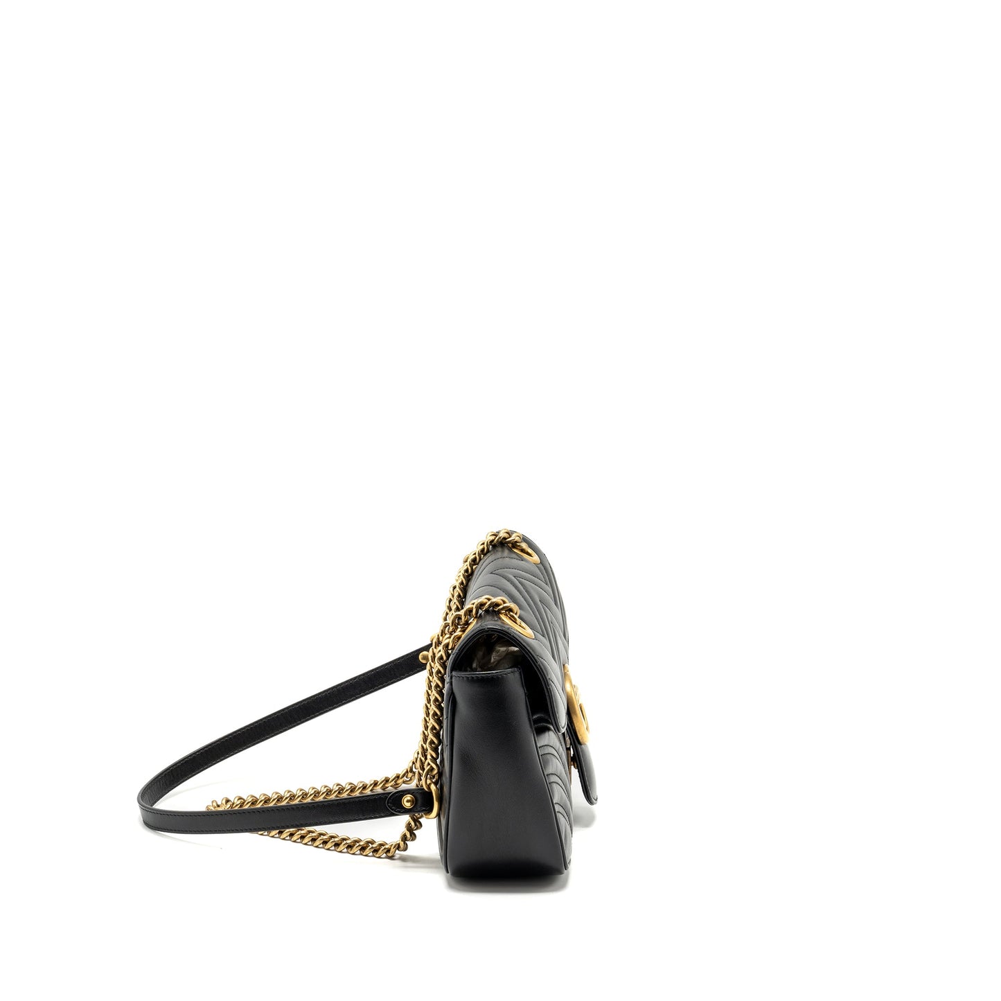 GUCCI SMALL MARMONT Purse CALFSKIN BLACK