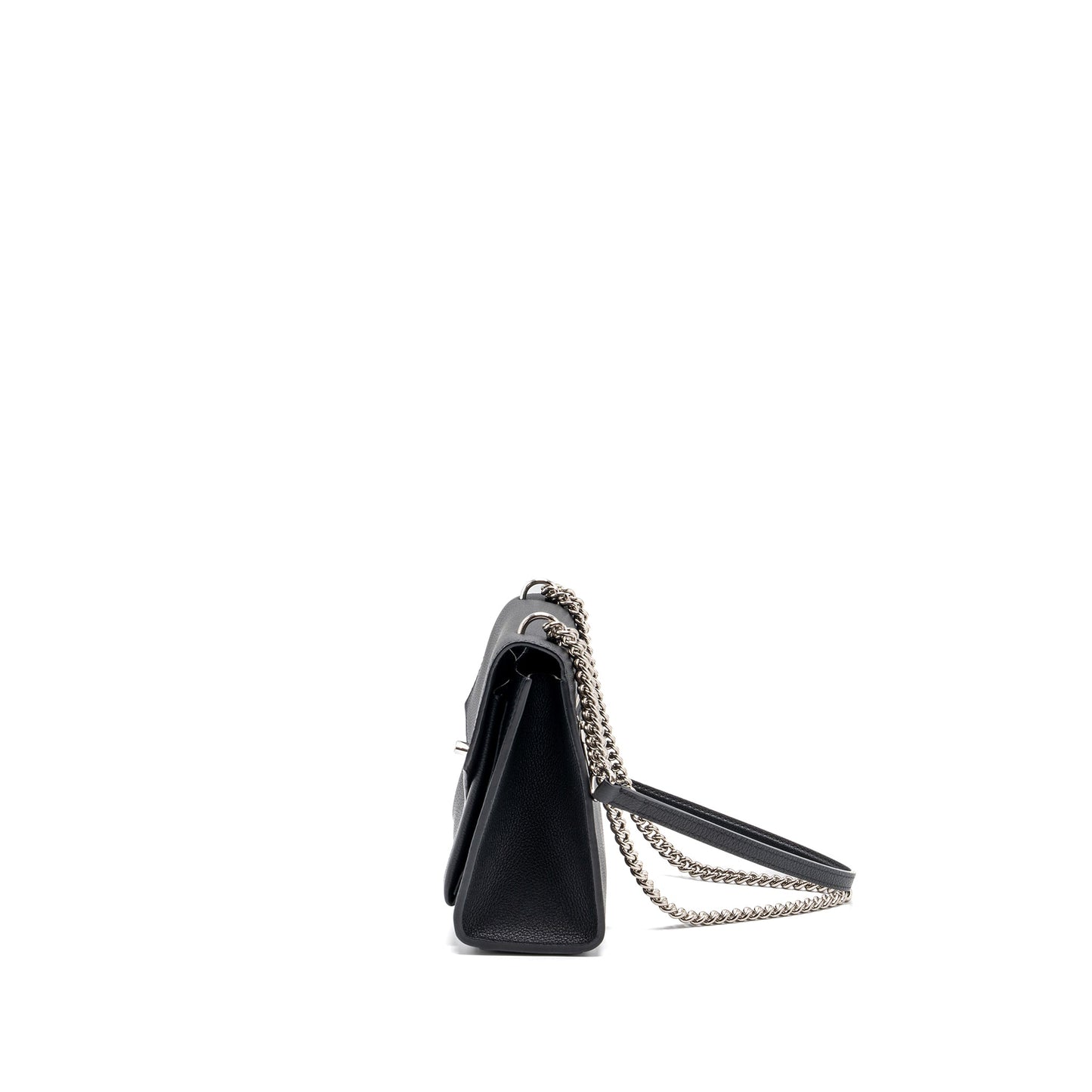 Louis Vuitton Mylockme Satchel Chain Purse Calfskin Black