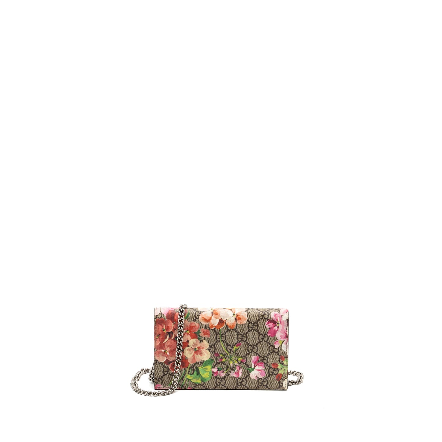 Gucci mini Clutch with chain flower printed supreme canvas