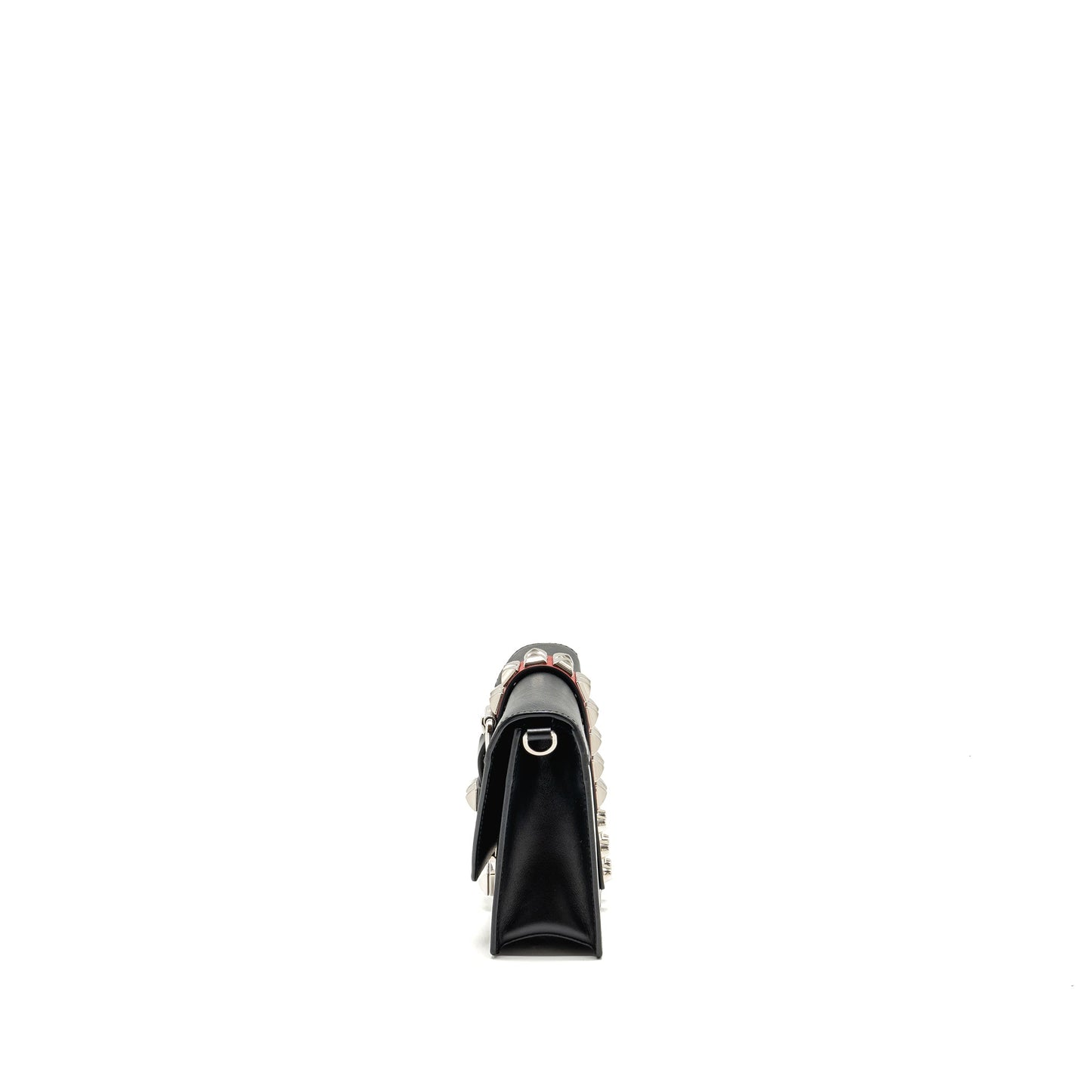 Prada Electra City Flap Purse Calfskin Black/Red
