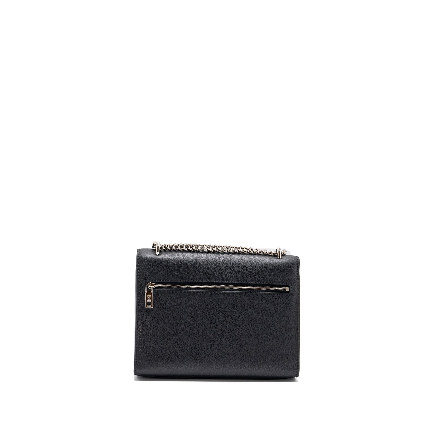 Louis Vuitton Mylockme Satchel Chain Purse Calfskin Black