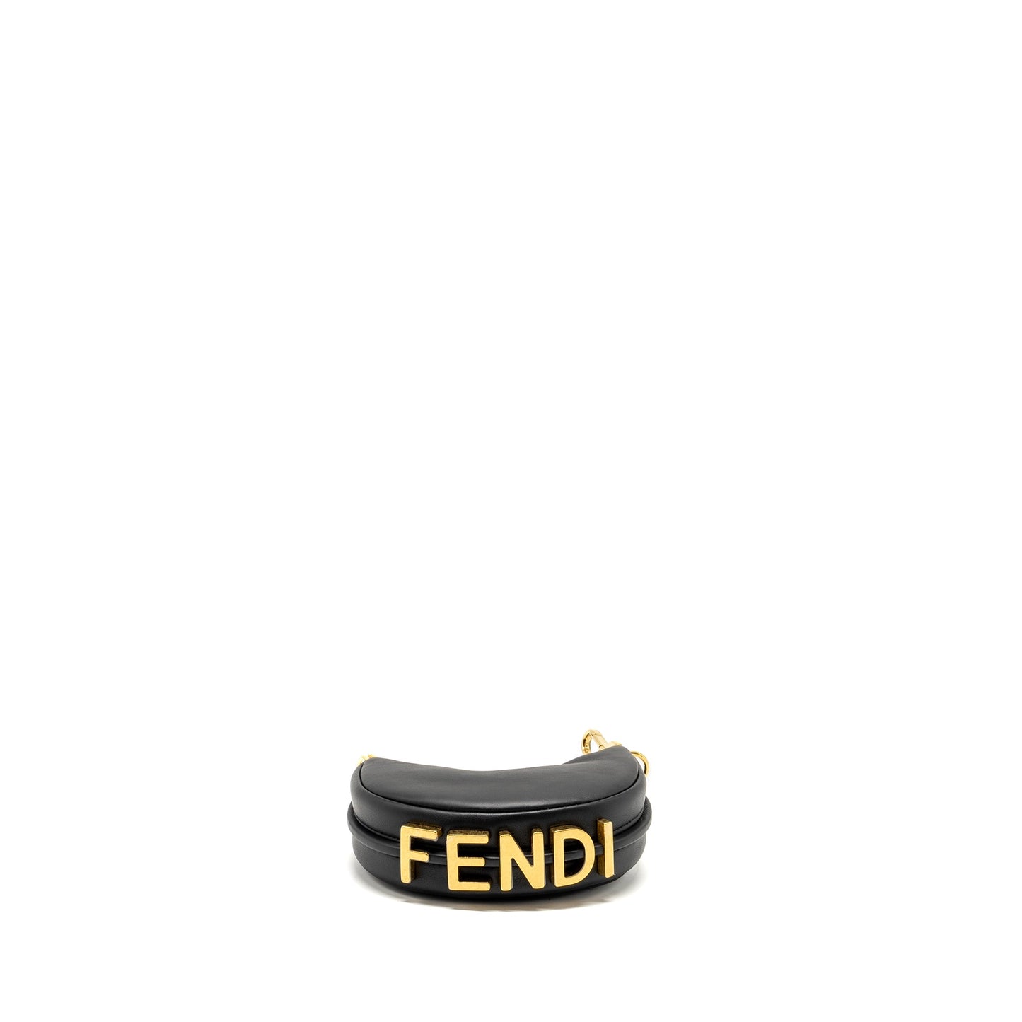 Fendi Nano Fendigraphy Leather Charm Calfskin Black