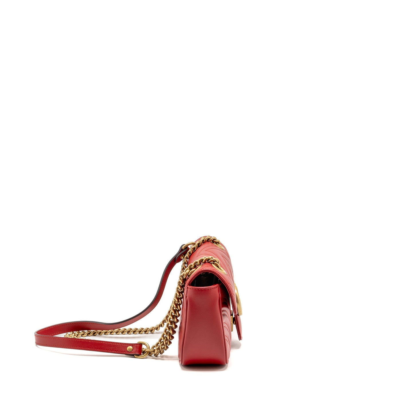 Gucci Small Marmont Mini Purse Calfskin Red Brushed