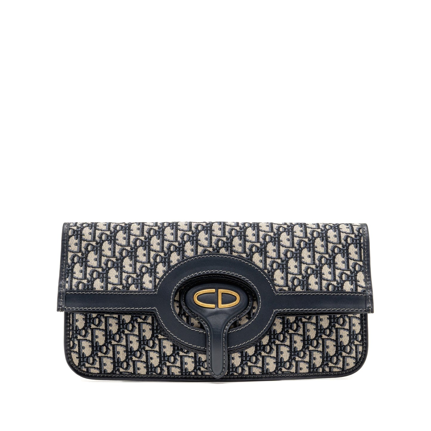 Dior Folder Clutch Oblique Canvas/Calfskin Blue