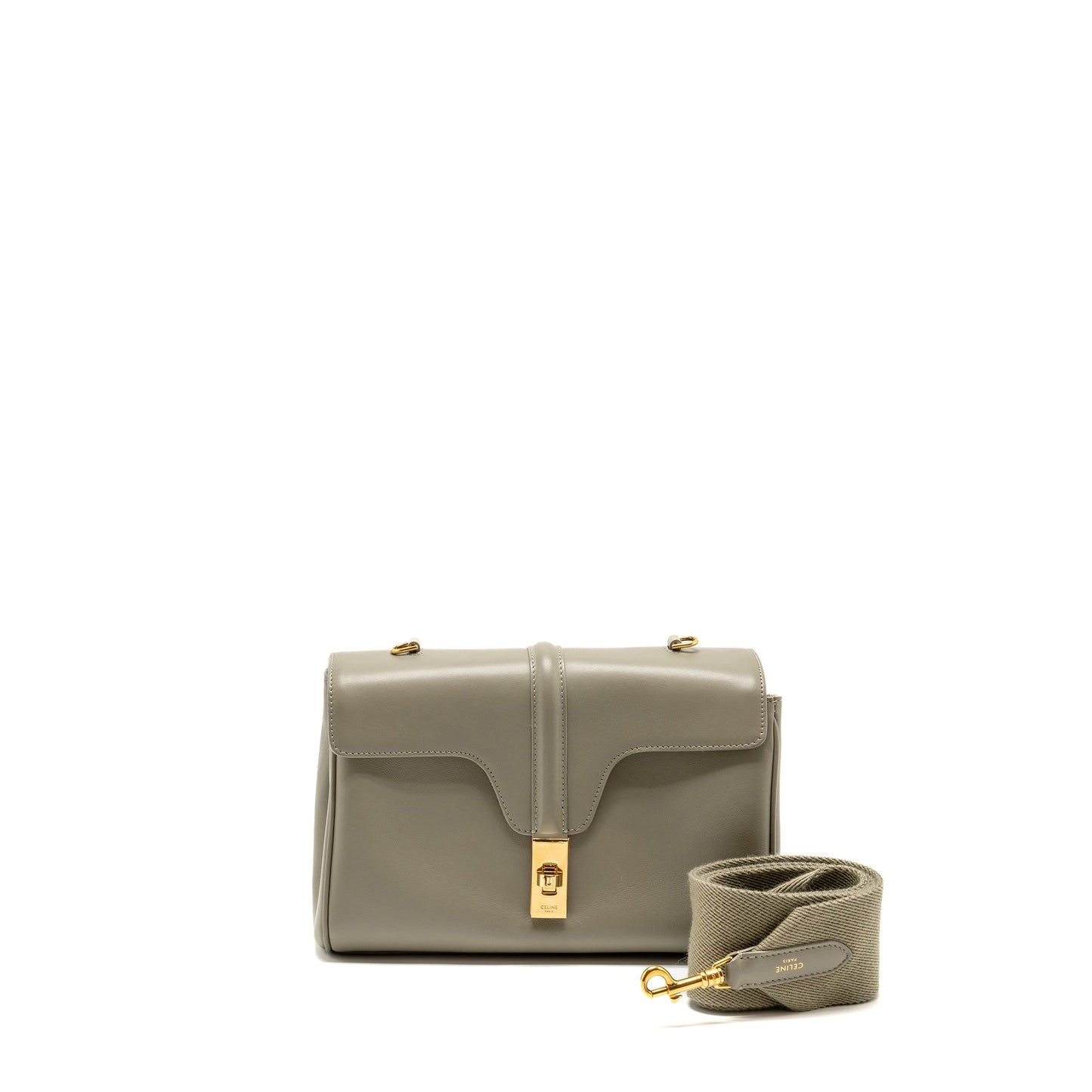 Celine Teen Soft 16 calfskin light olive green