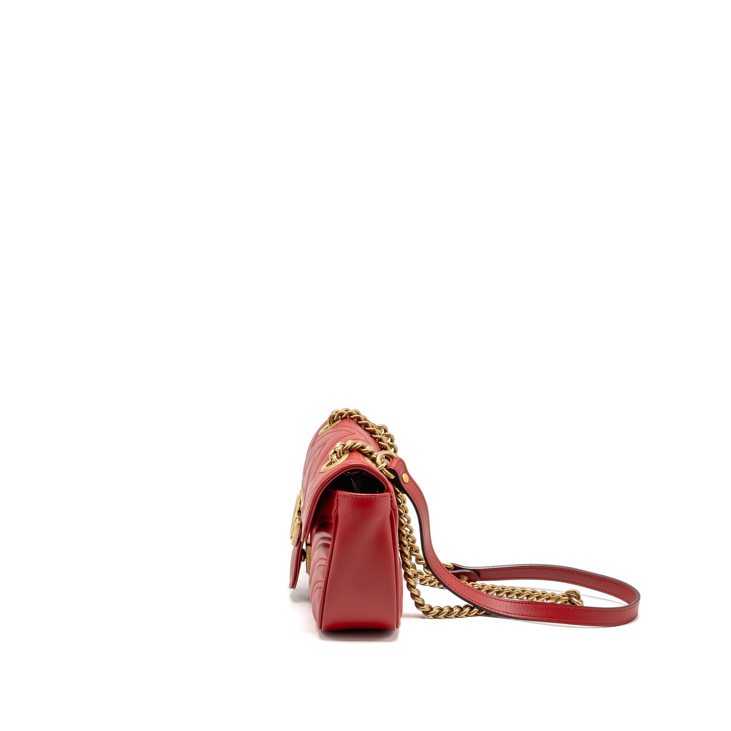 Gucci Small Marmont Mini Purse Calfskin Red Brushed