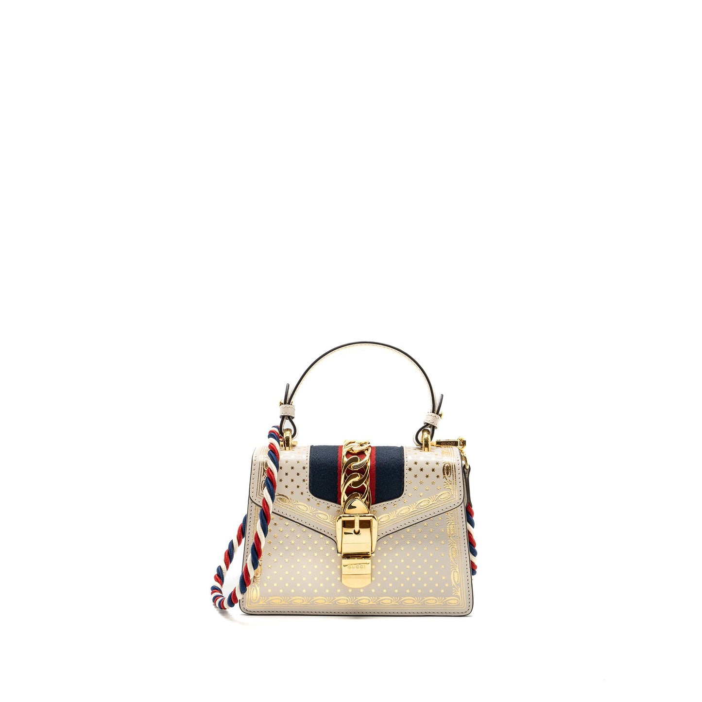 Gucci Sylvie Top Handle Purse Limited Edition leather White