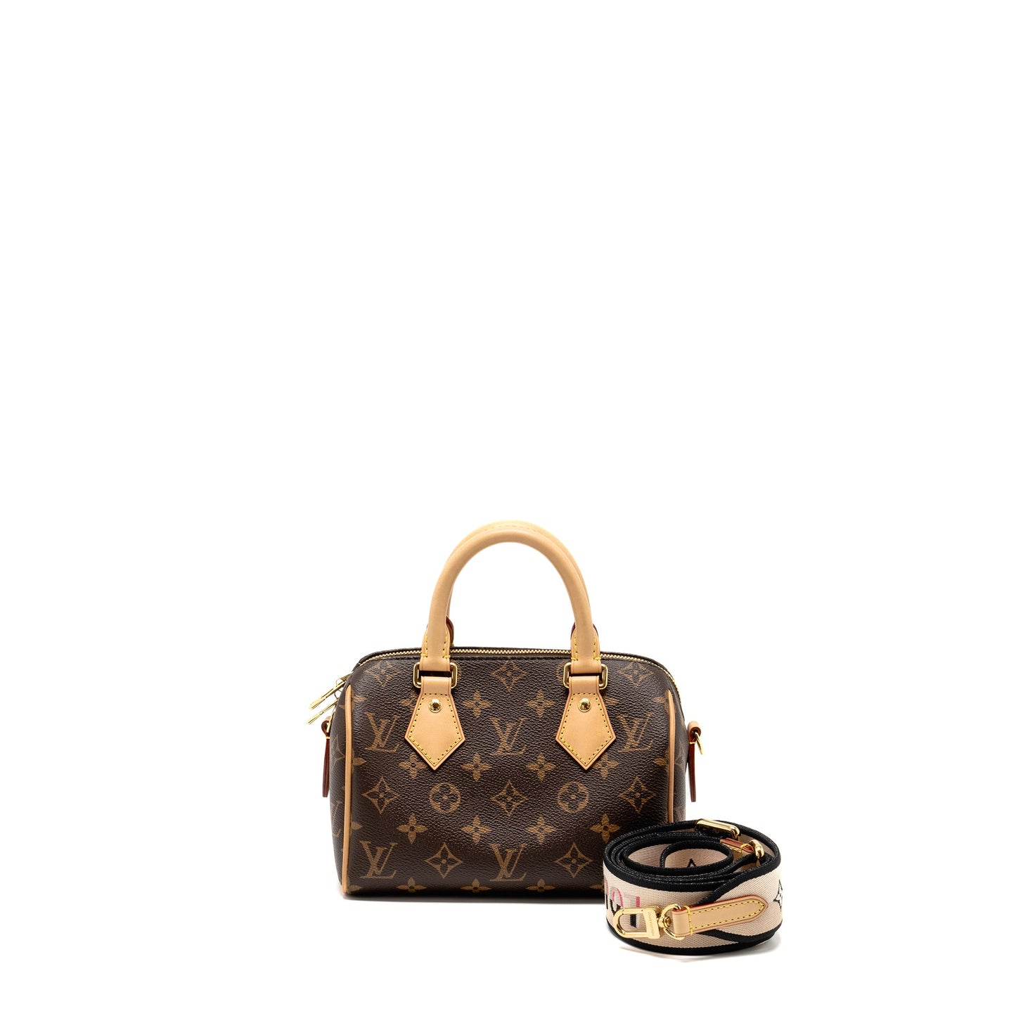 Louis Vuitton Speedy Bandouliere 20 Monogram Canvas Black Strap