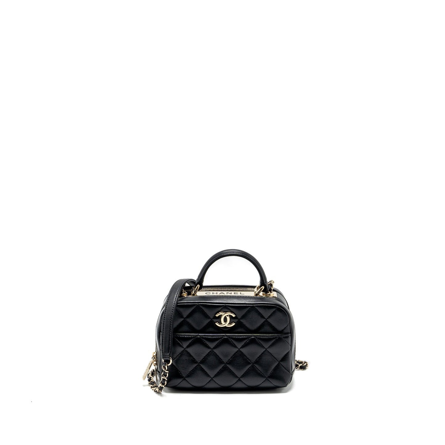 Chanel trendy cc top handle vanity bag lambskin black GHW