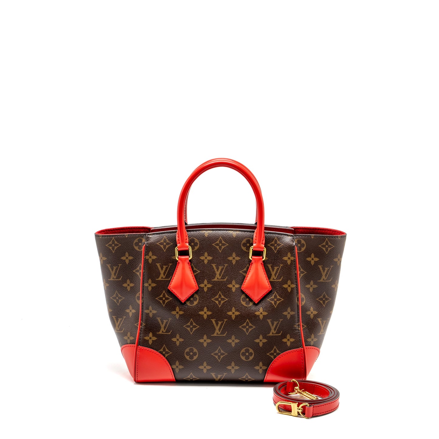 Louis Vuitton Phenix Top Handle Mini Purse Monogram Canvas Red