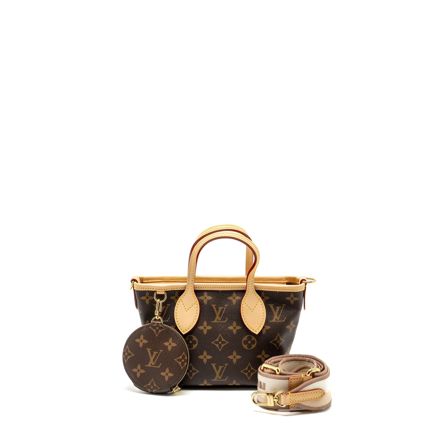 Louis Vuitton Neverfull Beige Strap Monogram Canvas