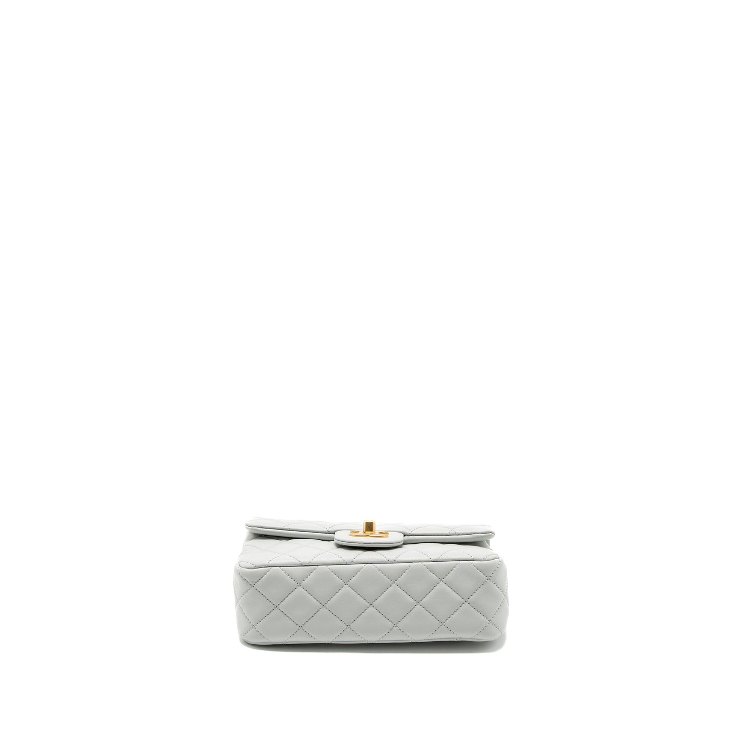 Chanel Pearl Crush Mini Rectangular Lambskin Light Grey Brushed GHW (Microchip)