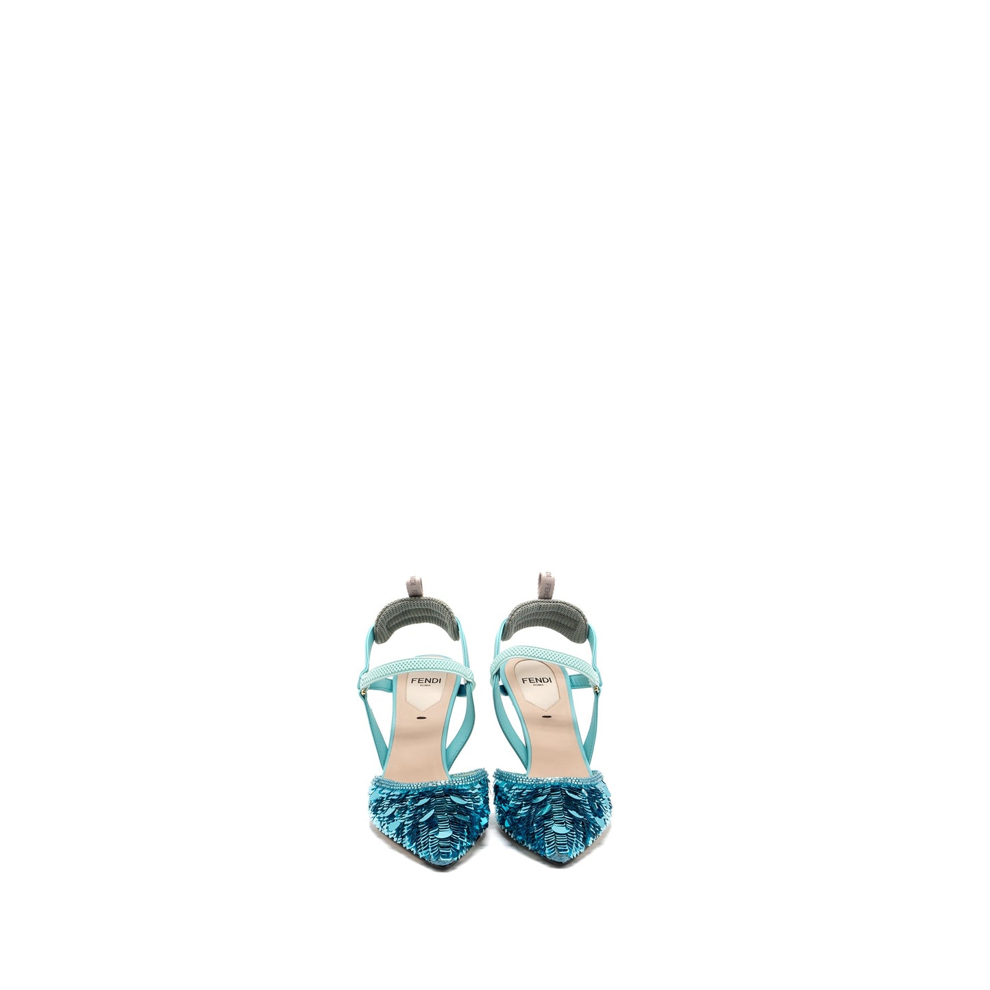 Fendi size 35 colibri lite sandal sequin blue