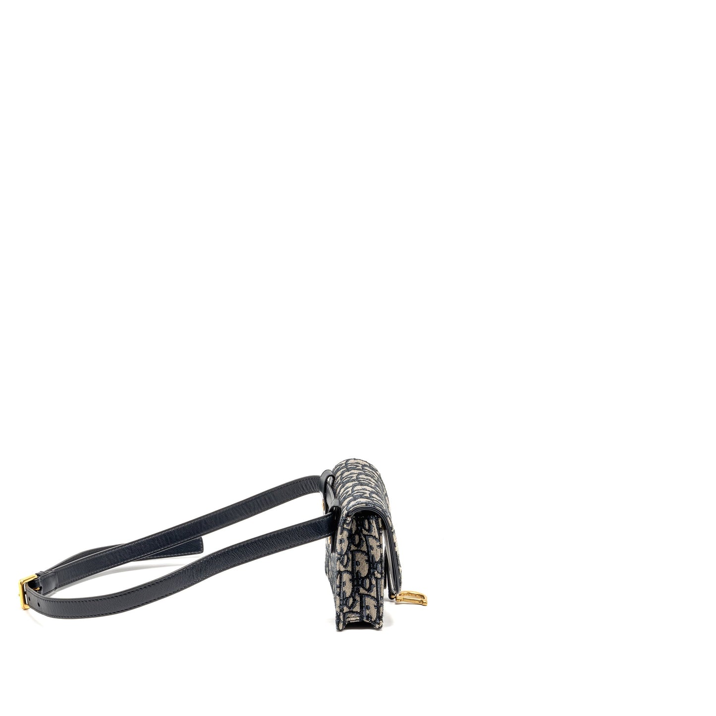 Saddle Belt Purse Blue Oblique Jacquard Canvas