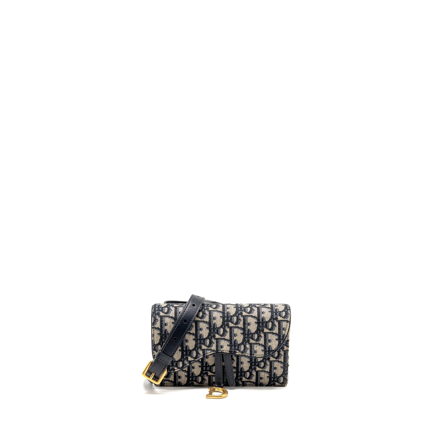 Saddle Belt Purse Blue Oblique Jacquard Canvas