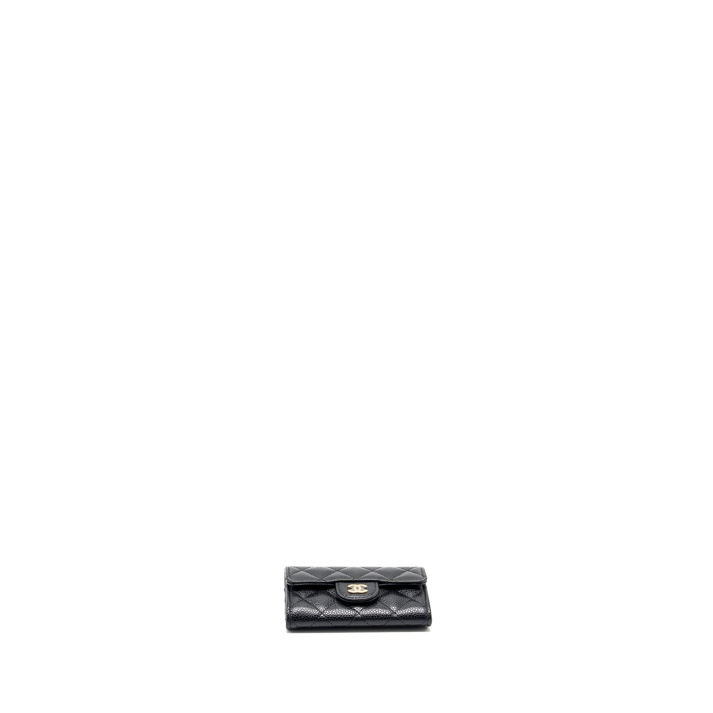 Chanel classic flap card holder caviar black GHW  (microchip)