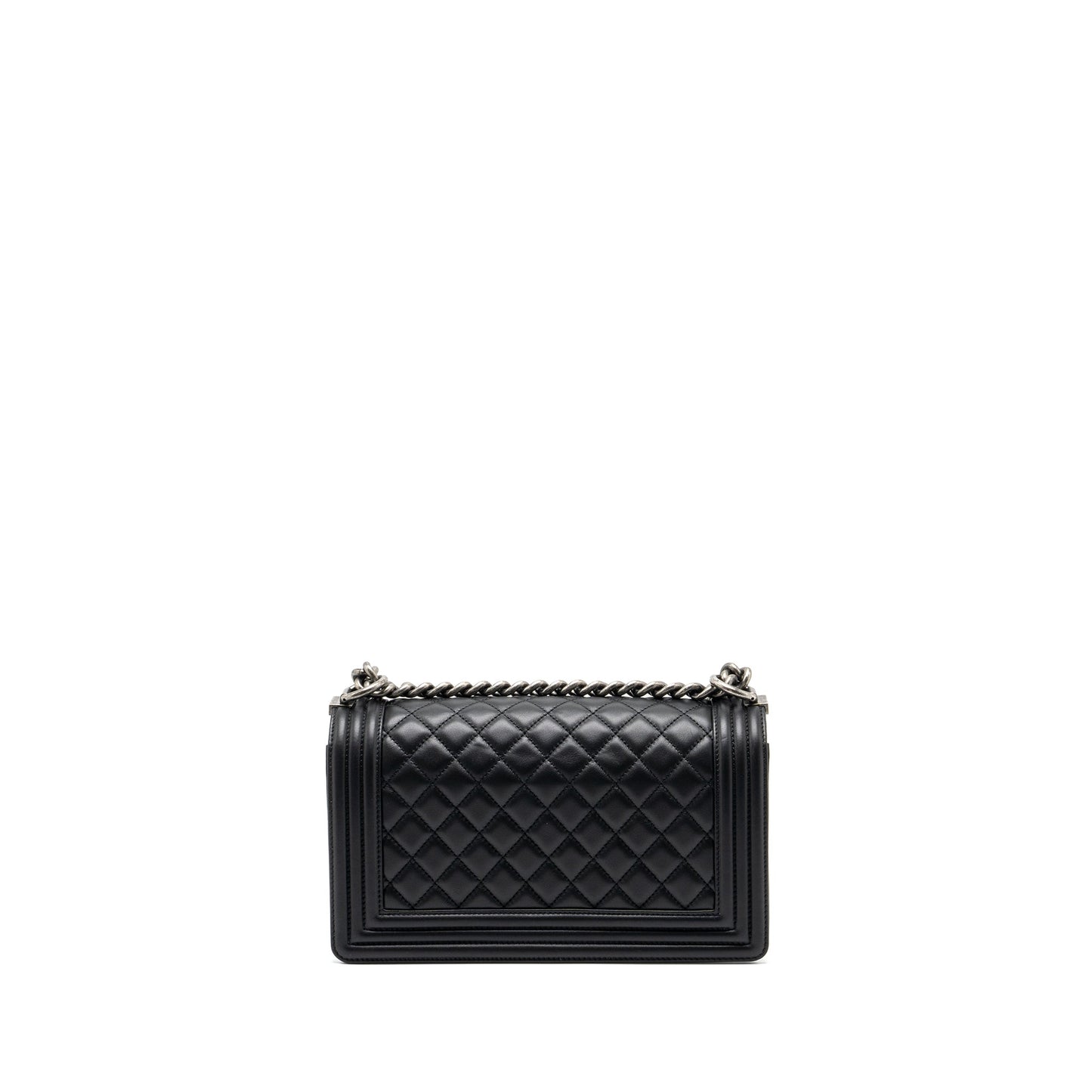 Chanel Medium Boy Bag Calfskin Black Ruthenium Hardware
