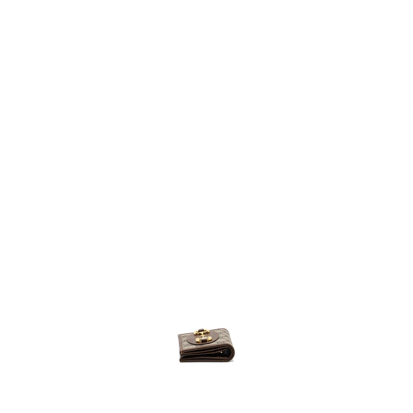 Gucci Horsebit 1955 Card Case Wallet Supreme Canvas/ Calfskin Brown