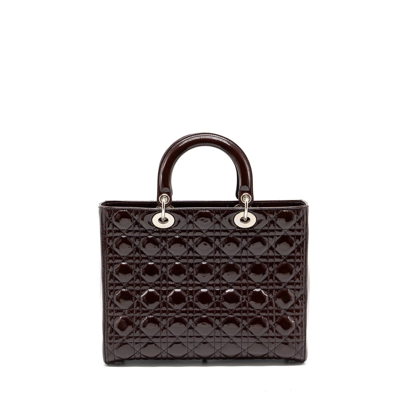 Dior large lady dior patent burgundy