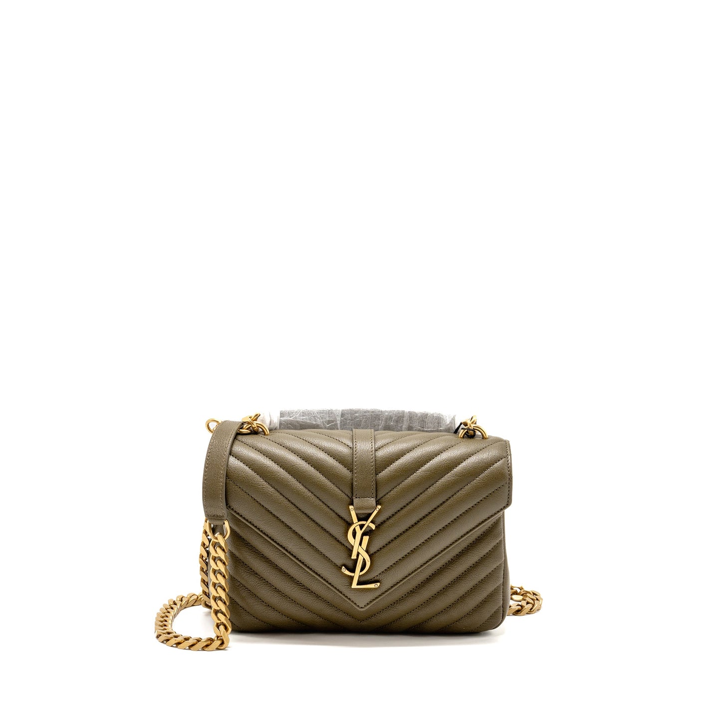 Saint Laurent/ Medium College Purse Quilted Lambskin Anemone Green