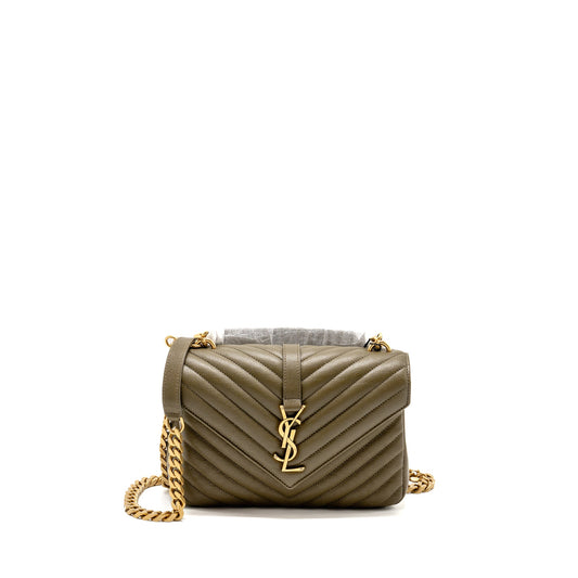 Saint Laurent/ Medium College Purse Quilted Lambskin Anemone Green