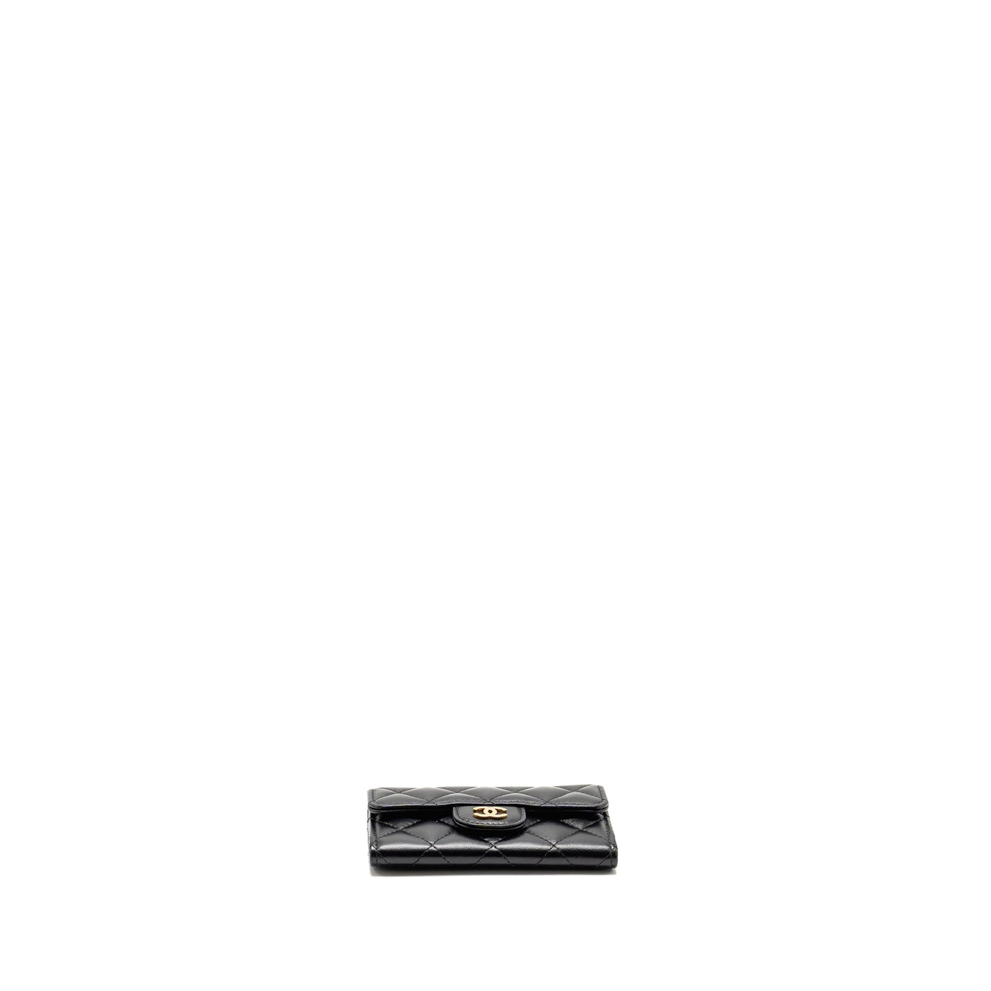 Chanel Classic Flap Card Holder Lambskin Black GHW