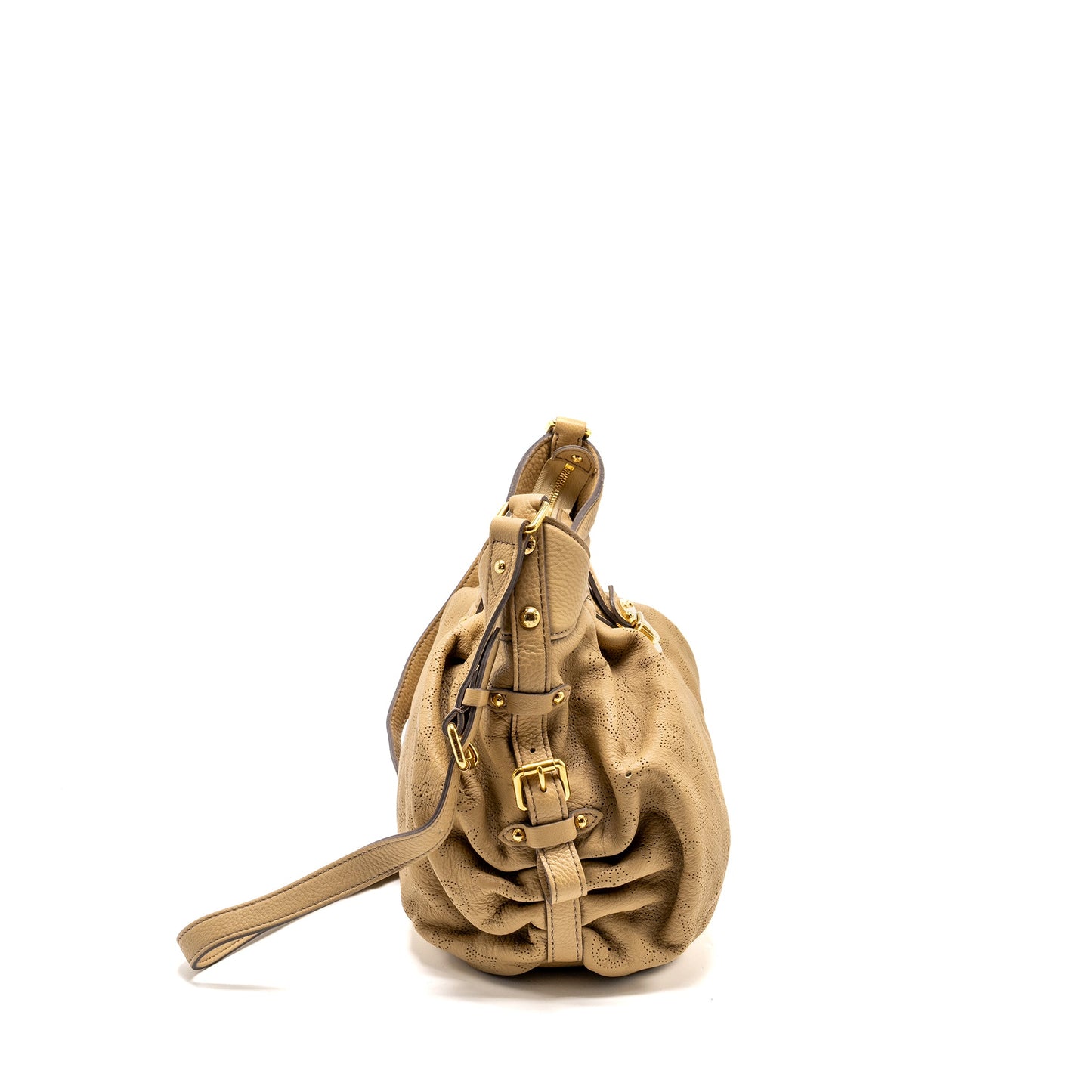 Louis Vuitton Mahina Hobo Purse Calfskin Beige