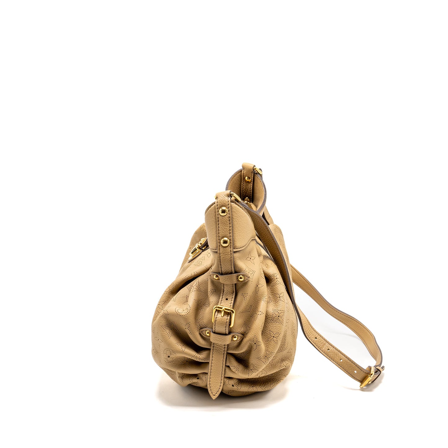 Louis Vuitton Mahina Hobo Purse Calfskin Beige
