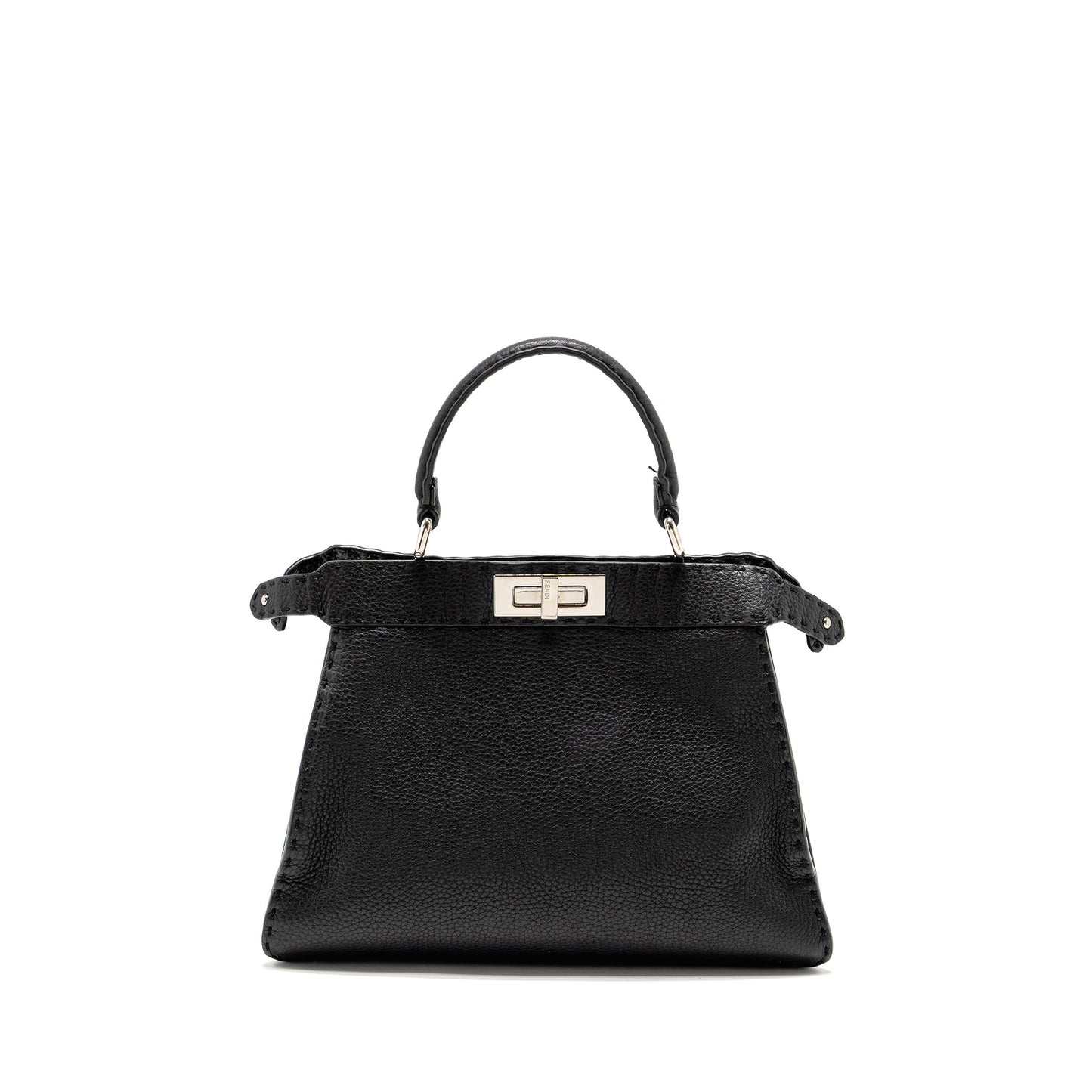 Fendi Medium Peekaboo Purse Calfskin Black
